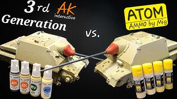 Ammo by Mig ATOM Colors vs. AK interactive 3rd Generation Colors acrylic on a Jagdpanzer.