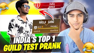 India’s Top 1 Guild Test Prank Nalla Gang 🤯🔥 Funniest Video 😂 - Garena Free Fire Max