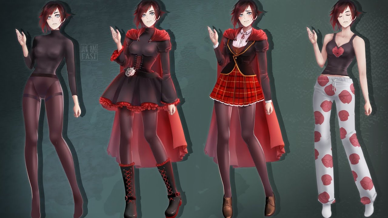 RWBY Visual novel datingsimulator Ruby Rose Character sprite.