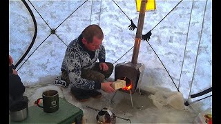 Добрались до заветного озера. Зимняя рыбалка с комфортом Тайга. Подводная камера для рыбалки FISHMAN