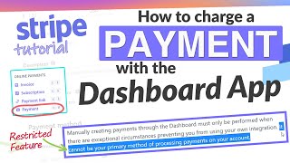Stripe Dashboard App & Virtual Terminal Manually Charge a Payment, Card On File, Invoice w Stripe