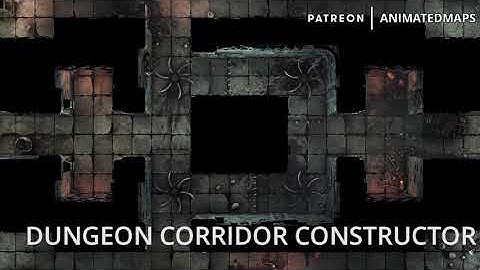 Animated Dungeon Maps - DUNGEON CORRIDOR CONSTRUCTOR battle maps preview