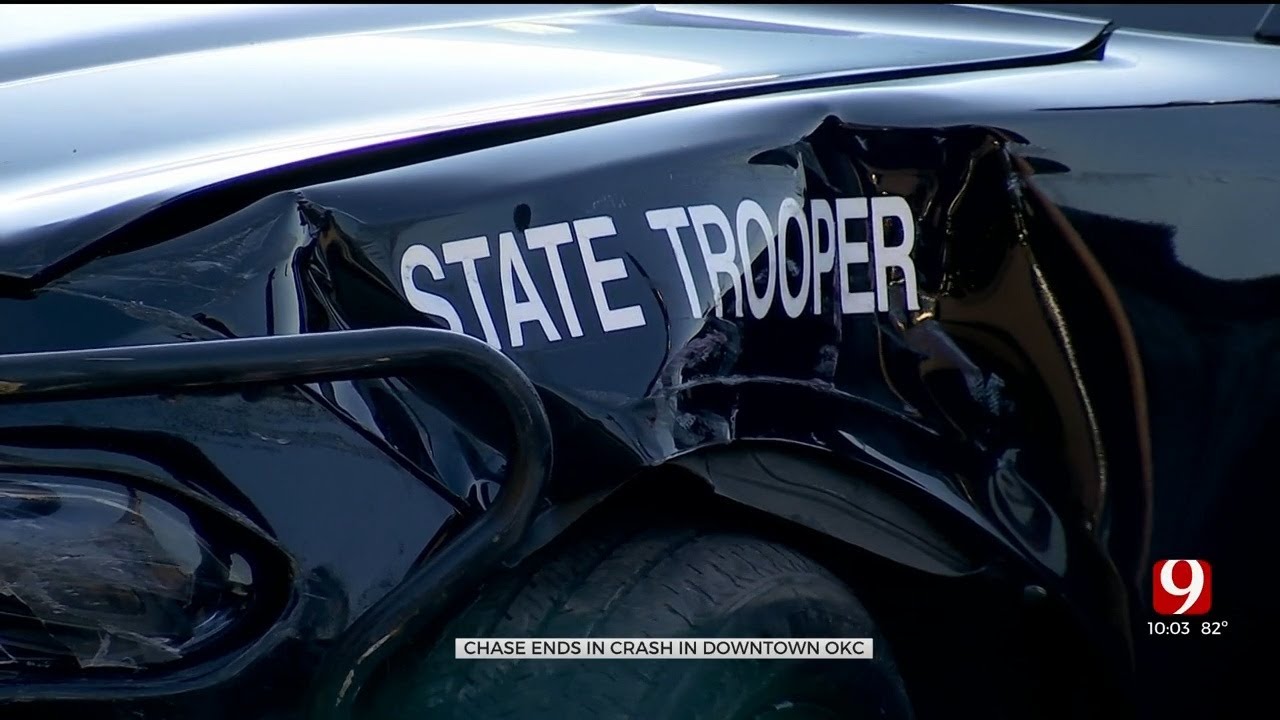Short Chase Ends In Crash In SW Oklahoma City - YouTube