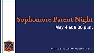 Sophomore Parent Night 2022