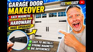 Garage Door Makeover – Easy Magnetic Decorative Faux Iron Hardware (Huge Upgrade!)