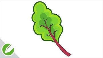 Green Bushy leaf Drawing with CorelDraw | Flat Vector Style | Drawing | CorelDraw Tutorial