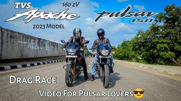 TVS Apache RTR 160 2V Vs Pulsar 150 Twin Disk | Drag Race