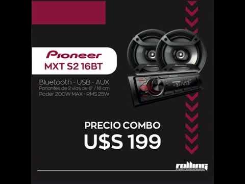 PIONEER Combo Pioneer Mxt-s216bt Radio Bluetooth Parlantes 200w