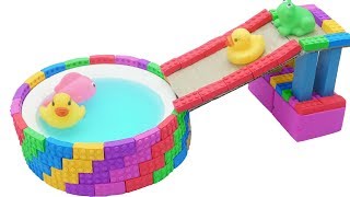 Learn Colors Kinetic Sand Rainbow Pool Lego VS Duck Surprise Toys How To Make For Kids