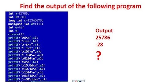 Use of printf() for Integer Data Types in C | CS8251 - Programming in C | Tamil | 4