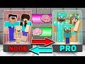 Minecraft NOOB vs PRO : BRAIN EXCHANGE! NOOB FAMILY BECAME a PRO FAMILY in Minecraft! Animation!
