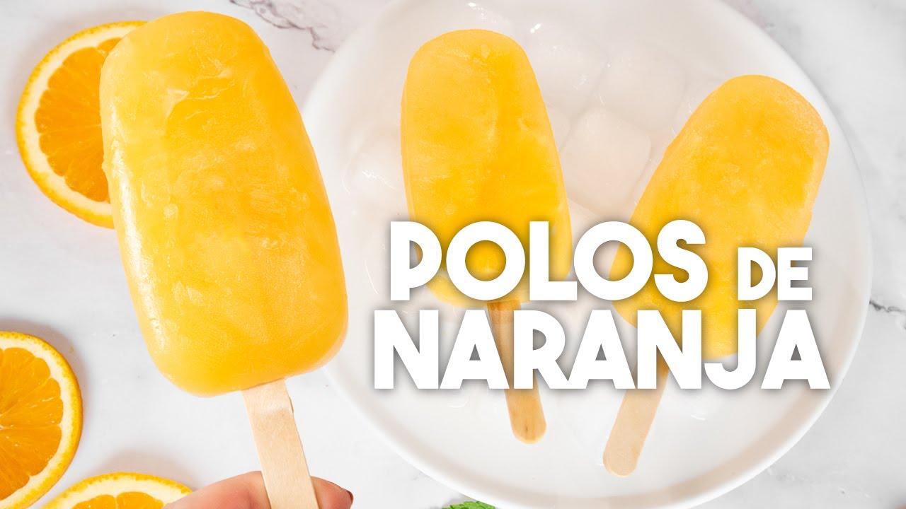 HELADO de NARANJA con 3 Ingredientes 🍊 | Polos o Helados de Hielo con Fruta Natural 🧡