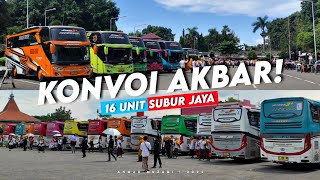 KONVOI AKBAR‼️16 Unit bus SUBUR JAYA yang mengantarkan PP. Lirboyo ziarah wali #kloterpertama 🔥🔥