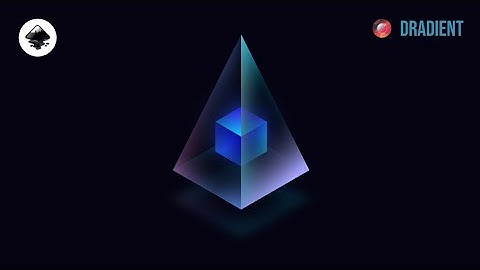 Transparent crystal pyramid with cube inside || Inkscape 1.0