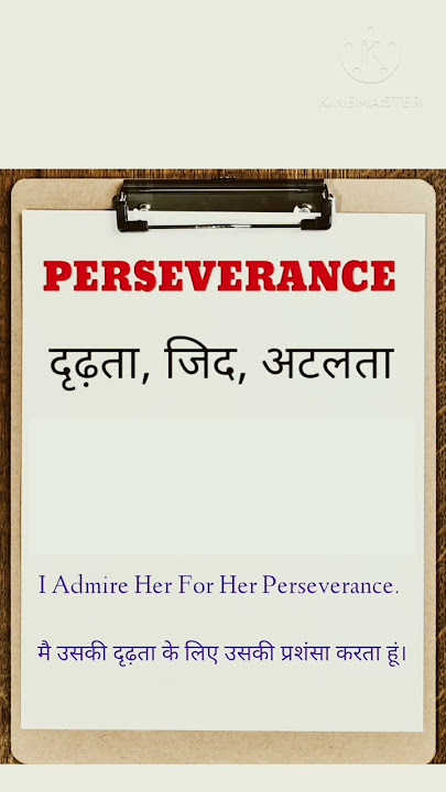 65। Perseverance Meaning In Hindi