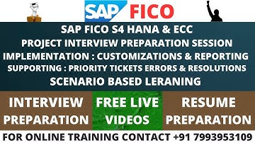 SAP FICO S4 HANA INTERVIEW PREPARATION, FOR ONLINE TRAINING CONTACT +91 7993953109