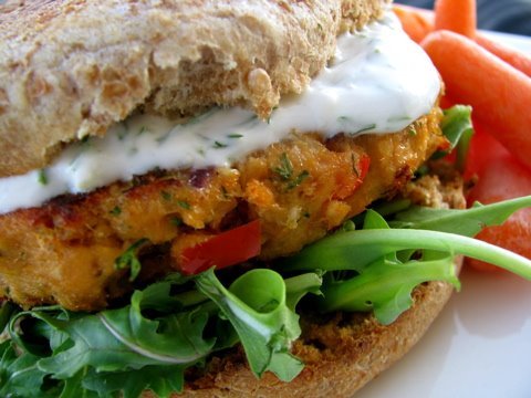 Creamy Dill Salmon Burgers Recipe | Clean & Delicious