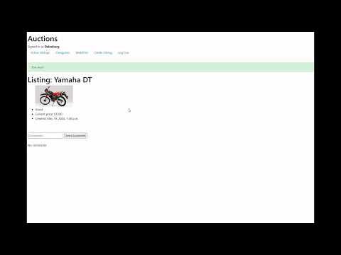 CS50’s Web Programming with Python and JavaScript;  SQL, Models and Migrations - commerce