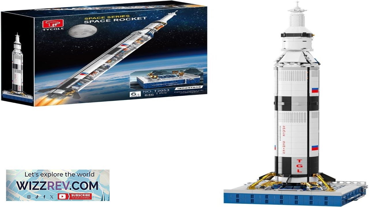Space Rocket Building Block Set with Launch Stand DIY Rocket Ship Model ...