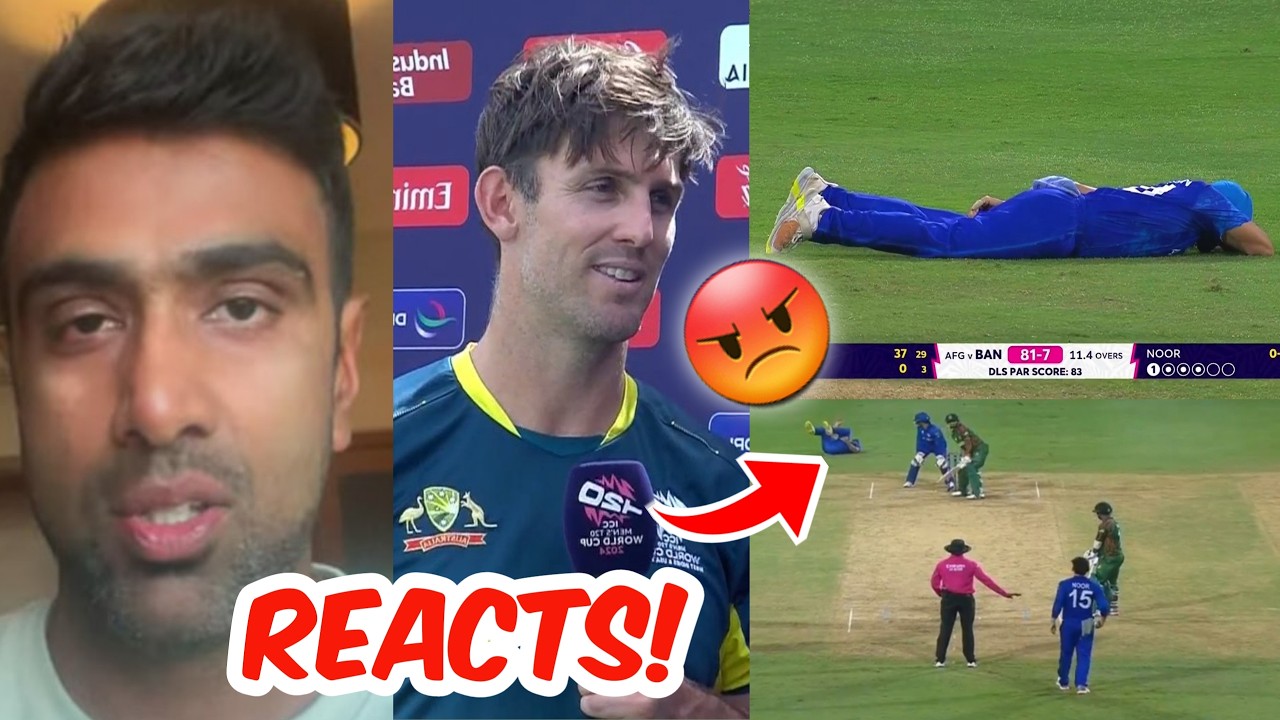 Ashwin Mitchell R. ASHWIN & MITCHELL MARSH REACTS ON GULBADIN NAIB | Public not Happy ...