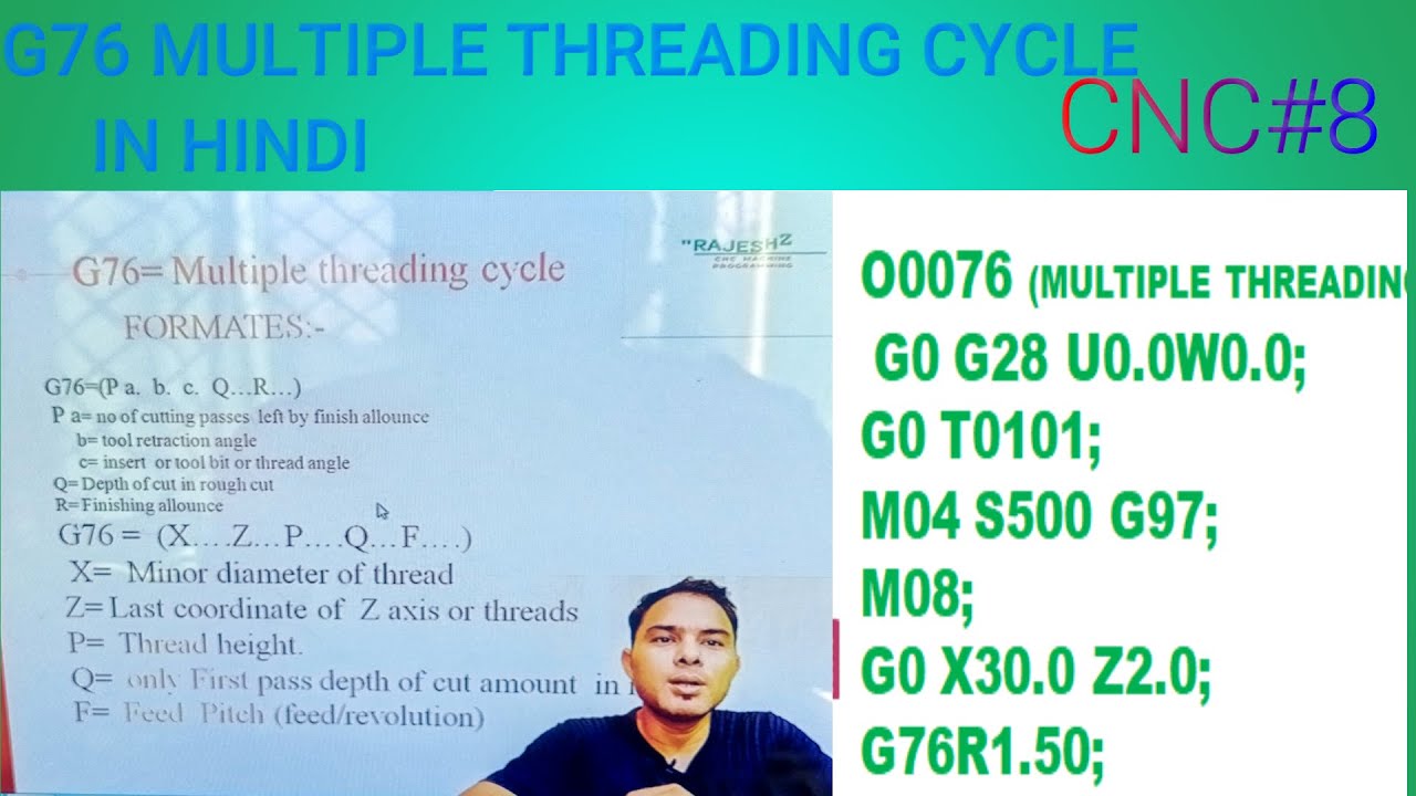 g76 threading cycle explained|| #g76#cncturning||#RAJESHZONE||#cnc||# ...