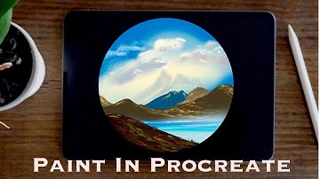 How to Draw Mountains and river in Procreate iPad Tutorial| Paint with Basic Brushes |The ProArt