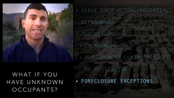 UNLAWFUL DETAINERS (AKA EVICTIONS) 7. WHAT IF YOU HAVE UNKNOWN OCCUPANTS?