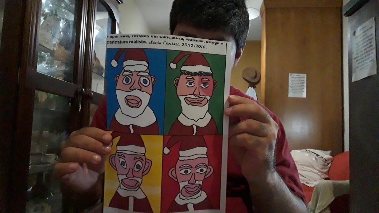 COMO DESENHAR PAPAI NOEL EM CARICATURA, REALISMO, DESIGN E CARICATURA REALISTA.