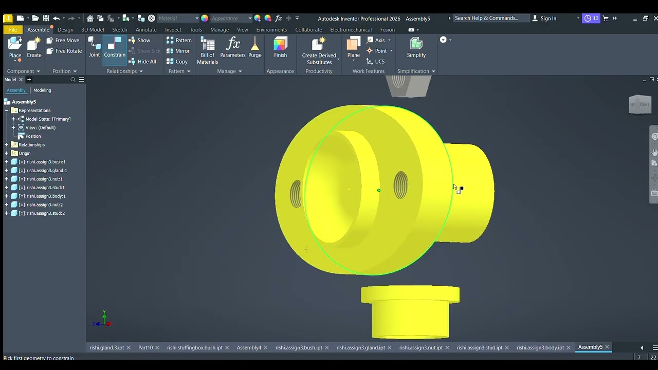 Auto CAD Inventor | Mnit M.Tech First Year Design Assignment 