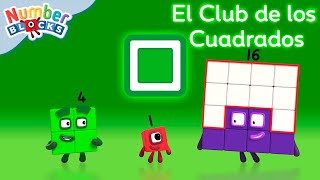 Club Cuadrado  | Dibujos animados de matemáticas para niños   123 | Numberblocks en Español