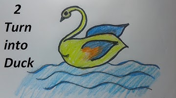 Very Easy ! How to Turn Number 2 into Duck - Doodle Art Step by Step