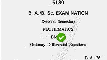 2018 Cdlu BSc 2nd Sem Math Ordiniary Differential Equation Question Paper