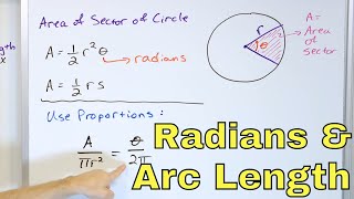 Radians, Arc Length & Sector Area of a Circle - [2-21-1]