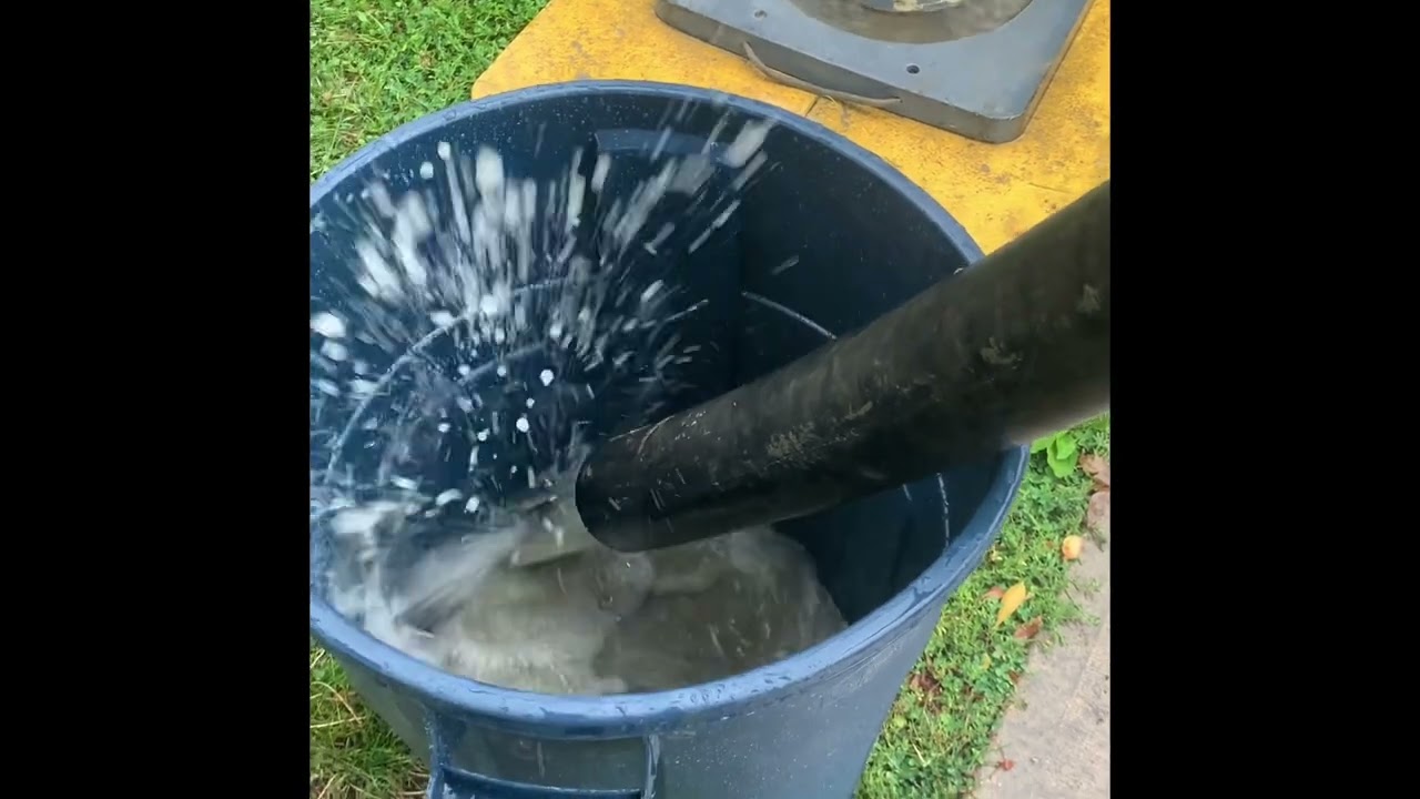 Cleaning out the pipes on a concrete pump without using a sponge