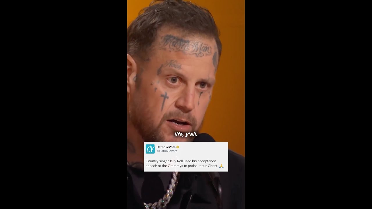 Jelly Roll delivers a POWERFUL acceptance speech at the Grammys: "Jesus is for everybody!"