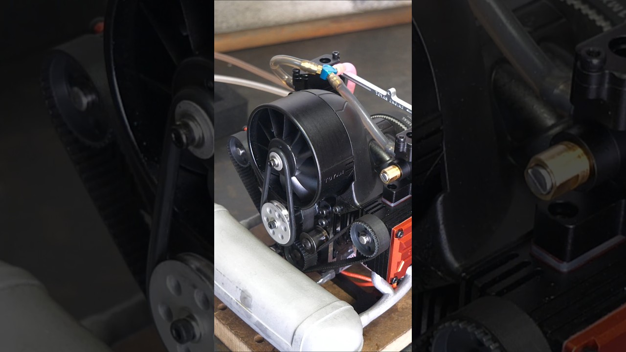 FLAT FOUR 14cc Nitro engine Finishing & START UP #rc #engine