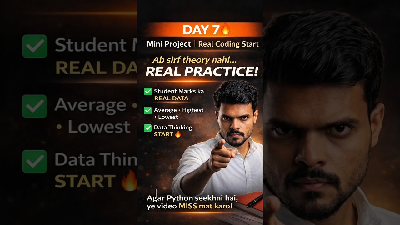 Day 7 🔥 Python Mini Project | Real Coding Start | Student Marks Analysis 