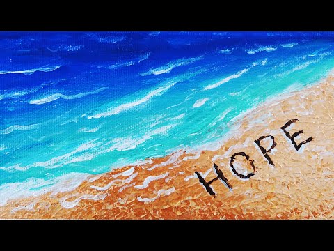 アクリル絵の具を使用した砂浜の描き方 希望のビーチ 初心者が簡単に絵を描く方法 72 Youtube