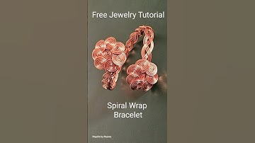 Free Jewelry Tutorial for a Spiral Wire Wrapped Bracelet made from pure copper wire.
