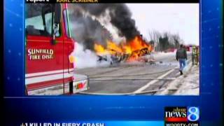One dies in fiery Eaton County crash