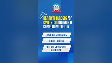 Supercharge your CMA Inter journey | June 2024 | Agrawal Classes |