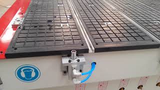 CNC router pneumatic stops