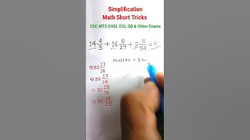Simplification| Simplification Shortcuts Tricks| Simplification for SSC CGL GD CHSL Exams| #shorts