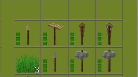 how to make wooden and stone tools in mini block craft