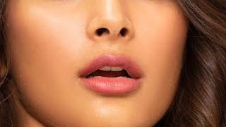 Indian Beautiful Model Actress Puja Hegde Latest Hot Lips Closeup