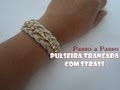 Passo a Passo - Pulseira neutra com strass