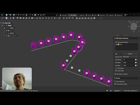 New Part Design Array tools and suppression feature