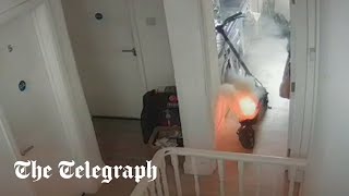video: Watch: E-scooter owner ‘cheats death’ after battery bursts into flames