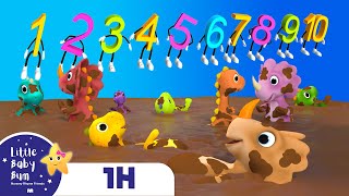 10 Little Dinosaurs + More Nursery Rhymes & Kids Songs - ABCs and 123s | Learn with Little Baby Bum