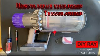 How to repair the Dyson V10 Cordless Stick Vacuum Cleaner trigger detailed video tutorial for DIYer screenshot 5